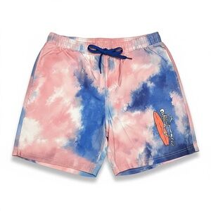 Chemistry Men’s Board Shorts Swim Trunks Tie Dye Retro M Quick Dry Vacation 80s